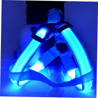 Nylon Dog Harness with Flashing Light