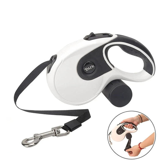 Retractable Dog Roulette Leashes with Poop Bag Dispenser