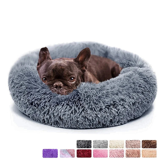 Donut Warm Dog Long Plush Bed