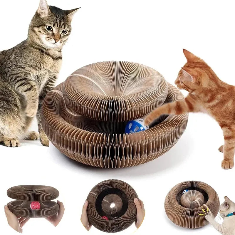 Round Corrugated Cat Toy Scratcher Board