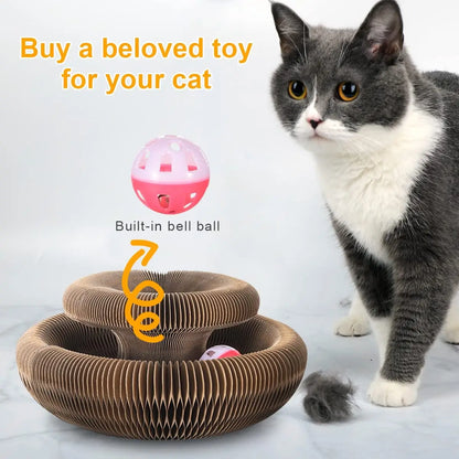 Round Corrugated Cat Toy Scratcher Board